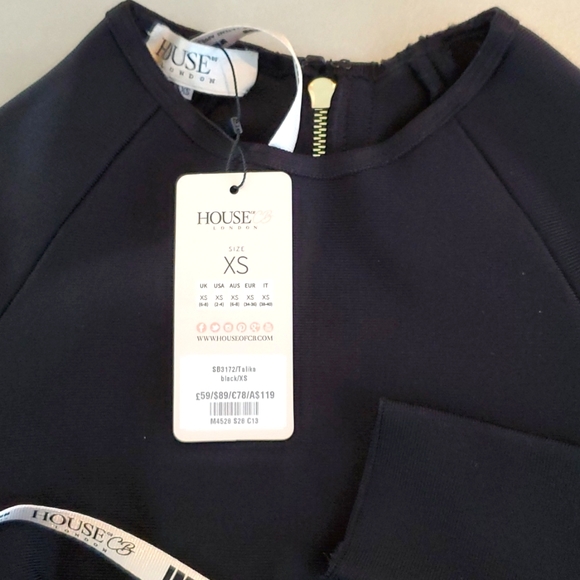 💥NWT! House Of London Black Crop Top - Picture 3 of 3